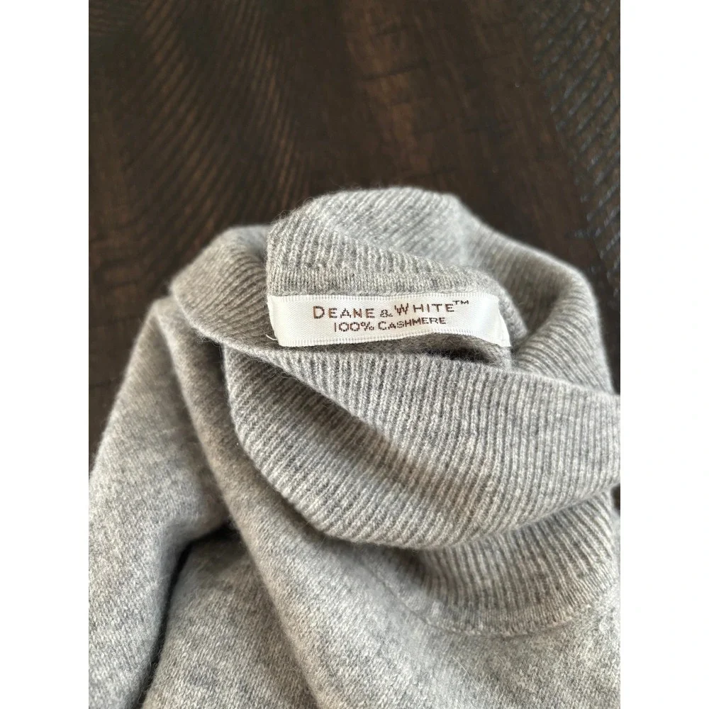 Deane & White Cashmere Turtleneck Sweater Womens Large Gray Quiet Luxury Capsule